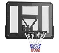 SPORTNOW Panier de Basket Mural avec Panneau incassable Noir | Cerceau en Acier, Filet Indéchirable, Vis de Montage, pour Extérieur Intérieur