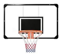 Panier de basket mural - SPORTNOW - avec panneau, cerceau, filet, vis de montage et clé - extérieur - noir, transparent, orange