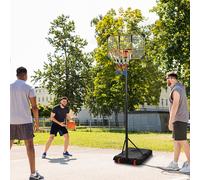 SPORTNOW Panier de Basket pour Adultes, Hauteur Réglable 2,1-2,4 m, Roues et Base Remplissable, Jaune
