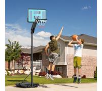 SPORTNOW Panier de basket, réglable en hauteur de 146 à 236 cm, support de basket, à roulettes, en acier, plastique, noir