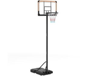 SPORTNOW Panier de Basket sur Pied, Hauteur réglable 235-264cm, Panier de Basket-Ball avec Base lestée, roulettes, Panneau arrière Solide, Noir