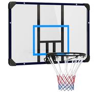 SPORTNOW Panneau de Basket-Ball Mural, Panier Basket-Ball Extérieur Bleu