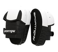 SPORTNOW Pattes d'ours Boxe, Mitaines Boxe, pour entraînement, avec Couvre-Doigts, boucliers de Frappe pour Muay Thai, Kickboxing, Arts Martiaux, MMA, Blanc