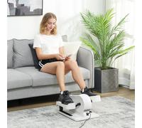 SPORTNOW Pedalier d'appartement eplliptique de bureau, écran LCD, télécommande et 12 vitesses réglables, 45 x 42 x 26 cm, blanc