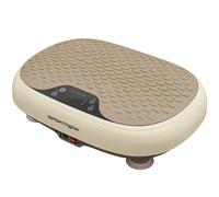 SPORTNOW Plateforme Vibrante, 20 Niveaux de Vitesse, 3 Programmes, Écran LED et Télécommande, 46 x 33 x 13,5 cm, Beige