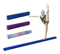 SPORTNOW Poutre Gymnastique Pliable 240 cm en Velours, Poutre d'équilibre avec Fond antidérapant, équipement d'entraînement de Gymnastique pour Adolescents et Adultes, Bleu