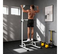 SPORTNOW Power tower dip barre de traction autoportante réglable en hauteur cadre acier 91,5 x 97,5 x 176,5-227 cm pour la maison