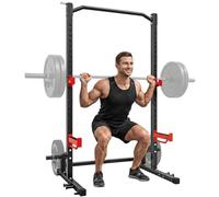 SPORTNOW Power Tower Multifonction Charge 500 kg, Rack de Squat Réglable | Barre de Traction, Station de Musculation, Supports pour Disques, Bras de Sécurité, Chaise Romaine pour Home Gym