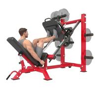 SPORTNOW Presse à Cuisses Professionnelle 455kg Hack Squat Réglable Rouge | Machine Musculation Jambes, Roues de Transport, Compatible Disques 25/50mm