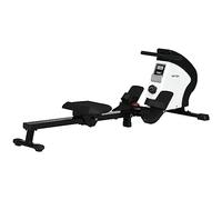 SPORTNOW Rameur d'appartement Pliable, Aosom.FR x FFHandball, avec freinage magnétique Silencieux, 8 Niveaux de résistance, écran Multifonction LCD, en Acier Noir Blanc