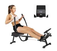 SPORTNOW Rameur Hydraulique à Résistance 12 Niveaux Écran LCD 130 kg Noir