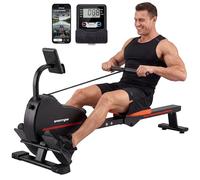 SPORTNOW Rameur Magnétique avec Bluetooth Appareil de Musculation Connecté Kinomap & Zwift - 16 Niveaux de Résistance - Rameur Silencieux avec Écran LCD pour Sport à la Maison et Perte de Poids, Rouge