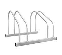 SPORTNOW Râtelier 2 vélos range-vélos support rangement vélo à pneu 61 mm dim. 50L x 34l x 27,5H cm acier argenté