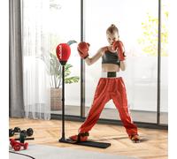 SPORTNOW Sac de frappe vitesse autoportant punching ball hauteur réglable 70-105 cm avec gants et pompe à main