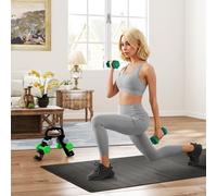 SPORTNOW Set 6 Haltères Poids (2x1 kg, 2x2 kg, 2x3 kg) de 12 kg avec Support/Kettlebell, en Métal et Plastique Multicolore