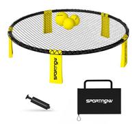 SPORTNOW Set Complet pour Mini Volleyball Spike avec Filet 3 Balles Jaune | Pompe, Sac de Transport, Facile à Installer, Jeu d'Extérieur, pour Adultes et Adolescents