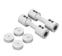 SPORTNOW Set de 2 haltères ensemble d'haltères 5 kg total poids de musculation disques poids réglables en acier galvanisé et boîte de rangement - gym fitness - 2 x 2,5 kg blanc