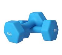 SPORTNOW Set de 2 Haltères Hexagonaux Antidérapants 2x6kg Bleu