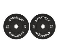 SPORTNOW set de 2 poids d'haltères, 2 x 20kg poids, set de disques d'haltères, disques de poids pour barre d'haltère de 5 cm, perçage de Ø 50 mm, noir