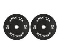 SPORTNOW Set de 2 poids d'haltères 2x10kg pour barre 5cm Noir