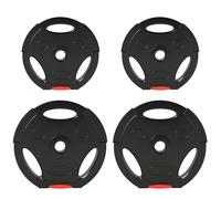 SPORTNOW set de 4 poids d'haltères, 2 x 5 kg/10kg poids, set de disques d'haltères, disques de poids pour barre d'haltère de 2,5 cm, perçage de Ø 30 mm, noir