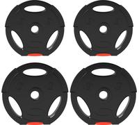 SPORTNOW set de 4 poids d'haltères, 2 x 5 kg/7,5kg poids, ensemble de disques d'haltères, disques de poids pour barre d'haltères de 2,5 cm, perçage de Ø 30 mm, noir