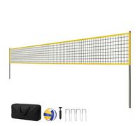 SPORTNOW Set de badminton, filet de badminton portable avec poteaux en acier réglables en hauteur filet de volley sac de transport 950 x 100 x 248 cm Noir
