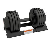 SPORTNOW Set d'haltères, avec compartiment de rangement, poignée antidérapante, en plastique, réglable, 7/13/18/24 kg, pour la maison, la salle de sport, la musculation