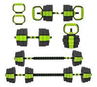 SPORTNOW Set d'haltères de gym 6 en 1 de 25 kg au total en plastique et sable, set d'haltères réglables utilisables comme kettlebells, haltères, barres à disques et supports pour pompes, entraînement