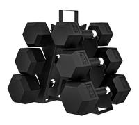 SPORTNOW Set d'haltères hexagonaux 6 pièces 36 kg avec support
