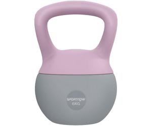 SPORTNOW Soft Kettlebell, 6kg Kettle Bell with Non-Slip Handle for Home Gym Weight Lifting and Strength Training, Purple and Grey