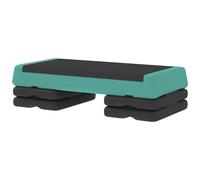 SPORTNOW Step d'aérobic antidérapant réglable 3 niveaux - 77 x 36 cm - Vert/Noir