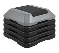 SPORTNOW Step d'aérobic Step pour fitness Stepper antidérapant avec hauteur réglable de 10/15/20/25/30 cm Charge 150 kg pour entraînement à domicile Salle de sport Gris