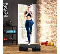 SPORTNOW Stepper aérobic fitness hauteur réglable 3 niveaux 10/15/20 cm surface antidérapante plastique, gris