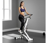 SPORTNOW STEPPER avec 12 niveaux de résistance, affichage LCD, 2 roues, 80 cm x 61 cm x 134 cm, Blanc + Noir