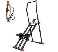 SPORTNOW Stepper avec 3 résistances Pliable LCD | Grimpeur d'escalier vertical, guidon réglable, support téléphone, exercice corps entier, charge max 150 kg