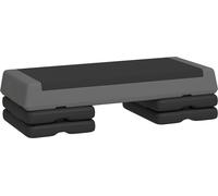 SPORTNOW Stepper d'aérobic, 10,5/15,5/20,5cm Planche de step réglable en hauteur, antidérapante, pour la maison, la salle de sport, le bureau, plastique, gris