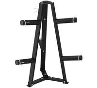 SPORTNOW Support de poids, arbre de poids olympique pour disques de poids de 5 cm et barre d'haltères avec 6 pinces de fixation pour rangement à la maison, salle de sport, capacité de 300 kg