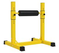 SPORTNOW Support de squat bulgare, 12 niveaux réglables avec rouleau en mousse et coussinets antidérapants pour entraînement de force du bas du corps, jaune