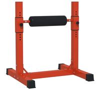 SPORTNOW Support de squat bulgare divisé, machine à squat réglable à 12 niveaux avec rouleau en mousse et coussinets antidérapants pour entraînement de force du bas du corps, rouge