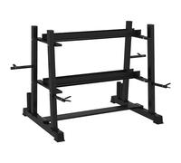 SPORTNOW Support d'haltères multifonctionnel pour haltères, kettlebells, poids et haltères, charge maximale 200 kg en acier noir
