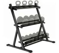 SPORTNOW Support pour Haltères 3 Niveaux Acier Robuste Capacité 200 kg Noir
