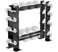 SPORTNOW Support pour haltères à 4 niveaux, rack de rangement en acier résistant pour haltères, kettlebells, pour entraînement à domicile, charge 200 kg, 70 x 21 x 55 cm