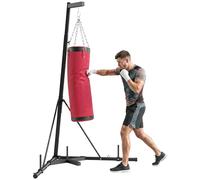 SPORTNOW Support Sac de Frappe Autoportant avec Sac de Sable et Base Lestée - Station de Boxe Réglable en Hauteur Robuste en Acier - Équipement de Sport à la Maison pour Adulte MMA Kickboxing, Rouge