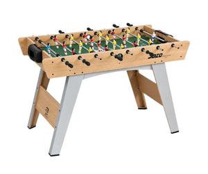 SPORTNOW Table de baby-foot avec 22 kickers, 2 balles antidérapantes, compteur de points, pieds inclinés, table de jeu pour enfants et adultes, 121 x 87 x 77 cm, bois naturel