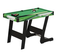 SPORTNOW Table de billard américain compacte et pliable avec accessoires, 2 queues, 16 boules, traingle, craie, dimensions 104 L x 55,5 L x 68 H cm, tapis vert