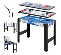 SPORTNOW Table de Jeux Multifonctions 5 en 1 - Billard, ping-Pong, Jeu de palets, Mini Basket, tir à l'arc - Table Multi-Jeux compacte - Bleu