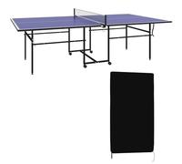 SPORTNOW Table de Tennis de Table ping-Pong Pliable + Housse de Protection - 4 roulettes, Fermeture éclair, Anti-UV et imperméable, pour l'intérieur et l'extérieur - Bleu et Noir