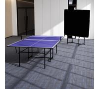 SPORTNOW Table de tennis de table ping-pong pliable + housse de protection pour l'intérieur et l'extérieur, bleu et noir