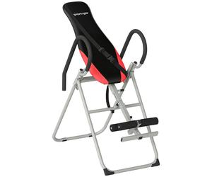 SPORTNOW Table d'Inversion Pliable en Acier, Inversion 0-90°, Verrou de Cheville Réglable, 122x59x130cm, Rouge
